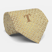 Luxeシェブロングリッター金ゴールドブラックパーソナライズ名 ネクタイ (ロール)