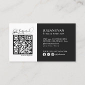 Luxeスクリプトブラック金ゴールドホログラフィックイベントプランナー 名刺 (裏面)