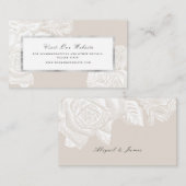 LuxeバラニュートラルヴィンテージWebサイト挿入カード プレイスカード (正面/裏面)