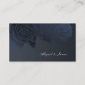 Luxeバラネイビー銀ヴィンテージWebサイト挿入カード プレイスカード (裏面)