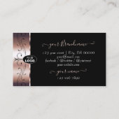 Luxeバラ金ゴールドとブラック華美縁どロゴ付き 名刺 (裏面)