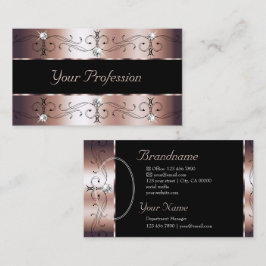 Luxeバラ金ゴールドと華美黒縁ど（写真） 名刺