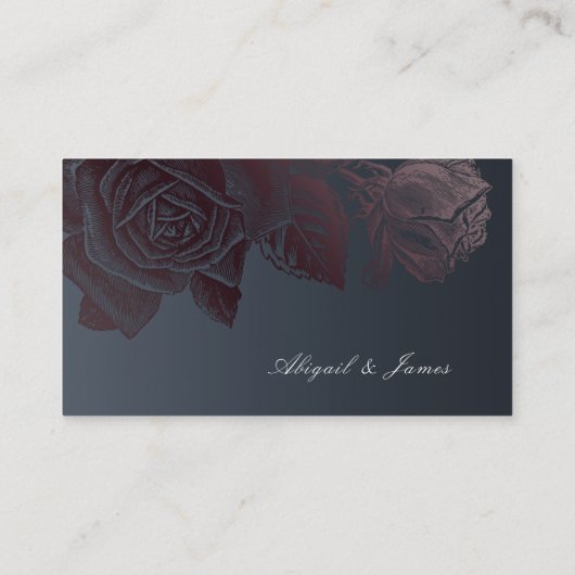 Luxeバラ金ゴールドムーディボタニカルウェブサイトカードの挿入 プレイスカード (裏面)