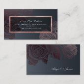 Luxeバラ金ゴールドムーディボタニカルウェブサイトカードの挿入 プレイスカード (正面/裏面)