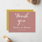 Luxeバラ金ゴールド結婚のThank You Note Card ノートカード (正面/裏面インサイチュ)