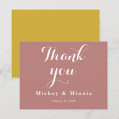 Luxeバラ金ゴールド結婚のThank You Note Card ノートカード (正面/裏面)