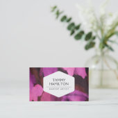 LUXEファッションブロガー、メイクアップアーティスト、ピンクフローラ2 名刺 (スタンド正面)