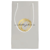 Luxeフェイク絵を描 Circleデザイナーロゴ スモールペーパーバッグ (正面)