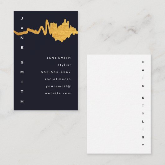 Luxeフェイク金ゴールドテクスチャマーク 名刺 (正面/裏面)