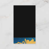 Luxeフェイク金ゴールドテクスチャマーク |背景（青） 名刺 (裏面)