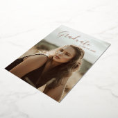 Luxeフォトエレガントバラ金ゴールド大学院箔インビタット 箔招待状 (回転した状態)