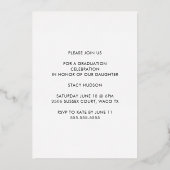 Luxeフォトエレガントバラ金ゴールド大学院箔展Invita 箔招待状 (裏面)