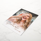 Luxeフォトエレガントバラ金ゴールド大学院箔展Invita 箔招待状 (回転した状態)