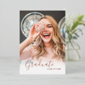 Luxeフォトエレガントバラ金ゴールド大学院箔展Invita 箔招待状 (立ち正面)