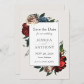 Luxeフローラの日付を保存結婚する セーブザデート (正面/裏面)