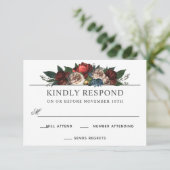 LuxeフローラアレンジメントウェディングRSVP応答 招待状 (スタンド正面)