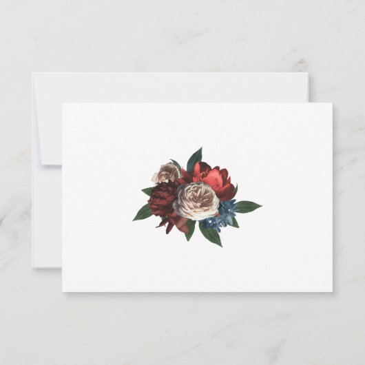 LuxeフローラアレンジメントウェディングRSVP応答 招待状 (裏面)