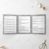 Luxeブラック紙吹雪ドットと金ゴールドバーパンフレット 三つ折りカード (内部)