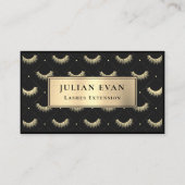 Luxeブラック金ゴールドまつ毛スタイリスト名刺 名刺 (正面)