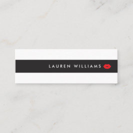 Luxeブラック/ホワイトストライプズRed Lipsメイクアップアーティスト スキニー名刺