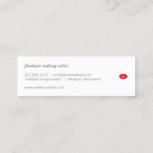 Luxeブラック/ホワイトストライプズRed Lipsメイクアップアーティスト スキニー名刺 (裏面)