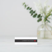 Luxeブラック/ホワイトストライプズRed Lipsメイクアップアーティスト スキニー名刺 (スタンド正面)