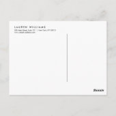 Luxeブラック/ホワイトストライプズRed Lipsメイクアップアーティスト ポストカード (裏面)