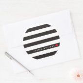 Luxeブラック/ホワイトストライプズRed Lipsメイクアップアーティスト ラウンドシール (封筒)