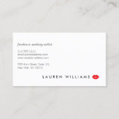 Luxeブラック/ホワイトストライプズRed Lipsメイクアップアーティスト 名刺 (裏面)