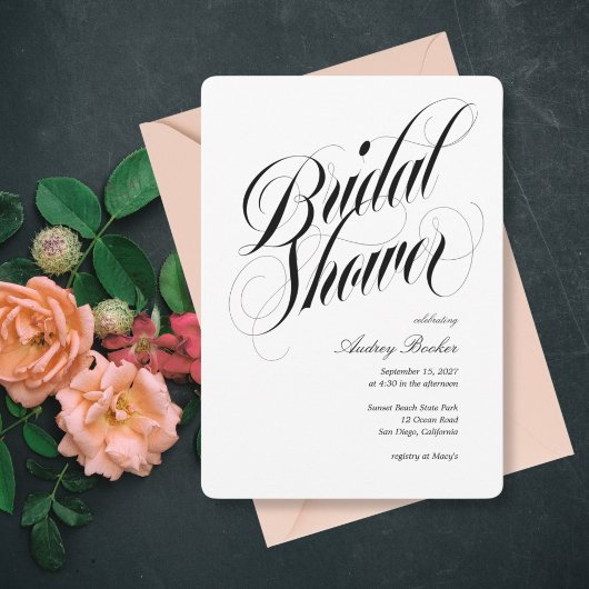 Luxeヘッドラインブライダルシャワー 招待状