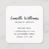 LUXEミニマリストのグラムフェイク金ゴールドフォイルのスプラッシュブラック スクエア名刺 (裏面)