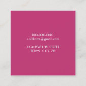 LUXEミニマリストのグラムフェイク金ゴールドホイルのスプラッシュピンク スクエア名刺 (裏面)