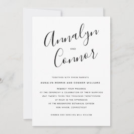 Luxeモダンスクリプト スタイリッシュミニマル結婚| 招待状