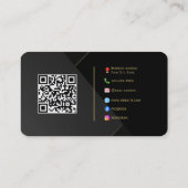 Luxeモダン Calling Card - カスタムSocial & Logo コーリングカード (裏面)