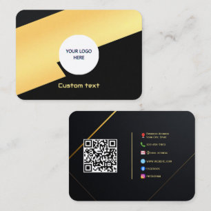 Luxeモダン Calling Card - カスタムSocial & Logo 名刺