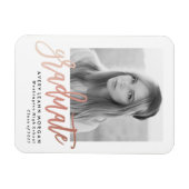 Luxeモダン Graduation Photo Magnetバラ金ゴールド マグネット (横)