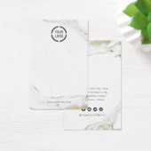 Luxe大理石フェイク金ゴールドカスタムロゴのイヤリング表示 (デスク)