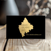 Luxe抽象芸術金ゴールドブラッシュストロークロゴ付き黒 名刺