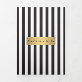 Luxe白黒はっきりしたパンフレットストライプカタログ 三つ折りカード