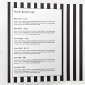 Luxe白黒はっきりしたパンフレットストライプカタログ 三つ折りカード (内部最初)