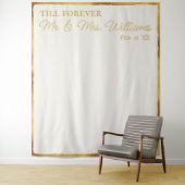 Luxe金ゴールドエッジ・オフ・ホワイト氏のバック結婚バック タペストリー (インサイチュ)