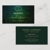 Luxe金ゴールドダークテクスチャ&ロゴ署名スクリプトバス 名刺 (正面/裏面)