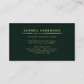 Luxe金ゴールドロゴ円Foliage Signature Script Bus 名刺 (裏面)