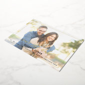 Luxe金ゴールド書道2枚の写真保存日時 箔招待状 (回転した状態)