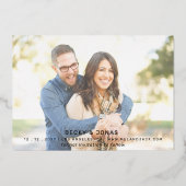 Luxe金ゴールド書道2枚の写真Save The Date Foil 箔招待状 (正面)