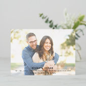 Luxe金ゴールド書道2枚の写真Save The Date Foil 箔招待状 (立ち正面)