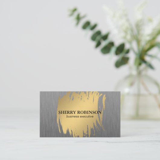 Luxe金ゴールド(メタリックフェイク付) 名刺 (スタンド正面)