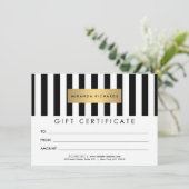 Luxe黒はっきりした白のギフトストライプ券 (スタンド正面)