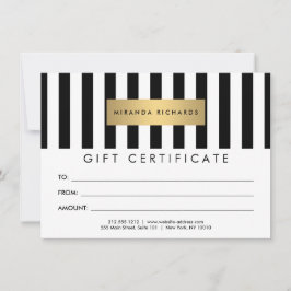 Luxe黒はっきりした白のギフトストライプ券