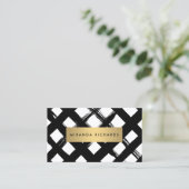 Luxe はっきりした Brushstrokes Business Card 名刺 (スタンド正面)